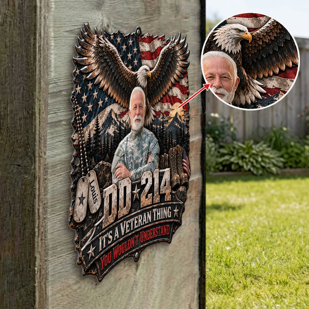 Veteran Gift, Gift for Veteran - Personalized Veteran 3D Printed Cut Metal Sign