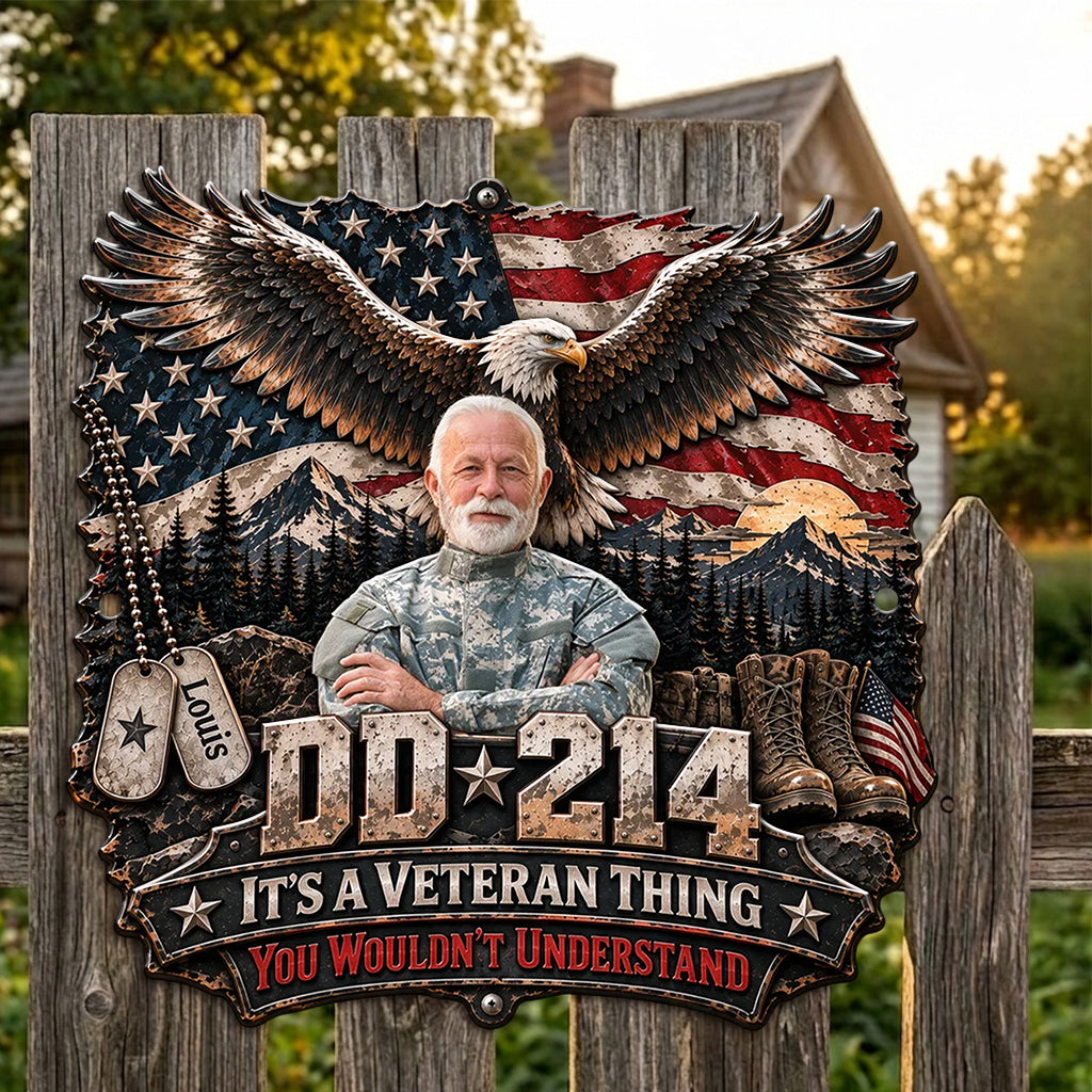 Veteran Gift, Gift for Veteran - Personalized Veteran 3D Printed Cut Metal Sign