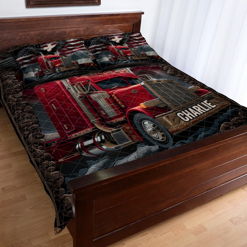 Truck Driver - Personalized Trucker Quilt Set