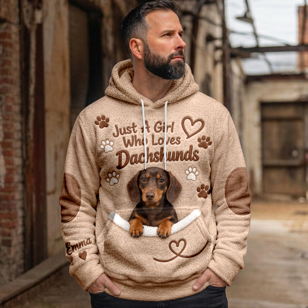 Ein Mädchen, das Hunde liebt - Personalisierter Hundepullover aus Fleece
