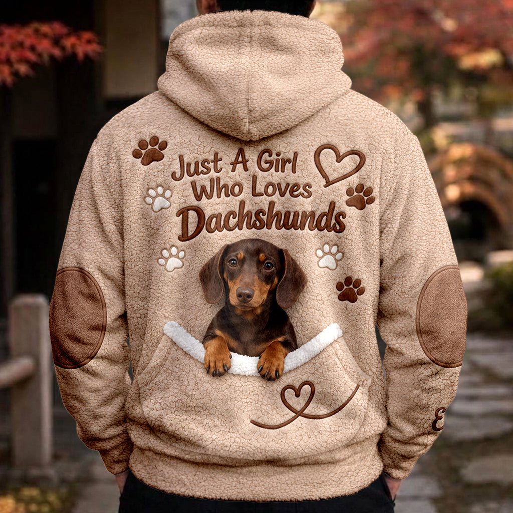 Ein Mädchen, das Hunde liebt - Personalisierter Hundepullover aus Fleece
