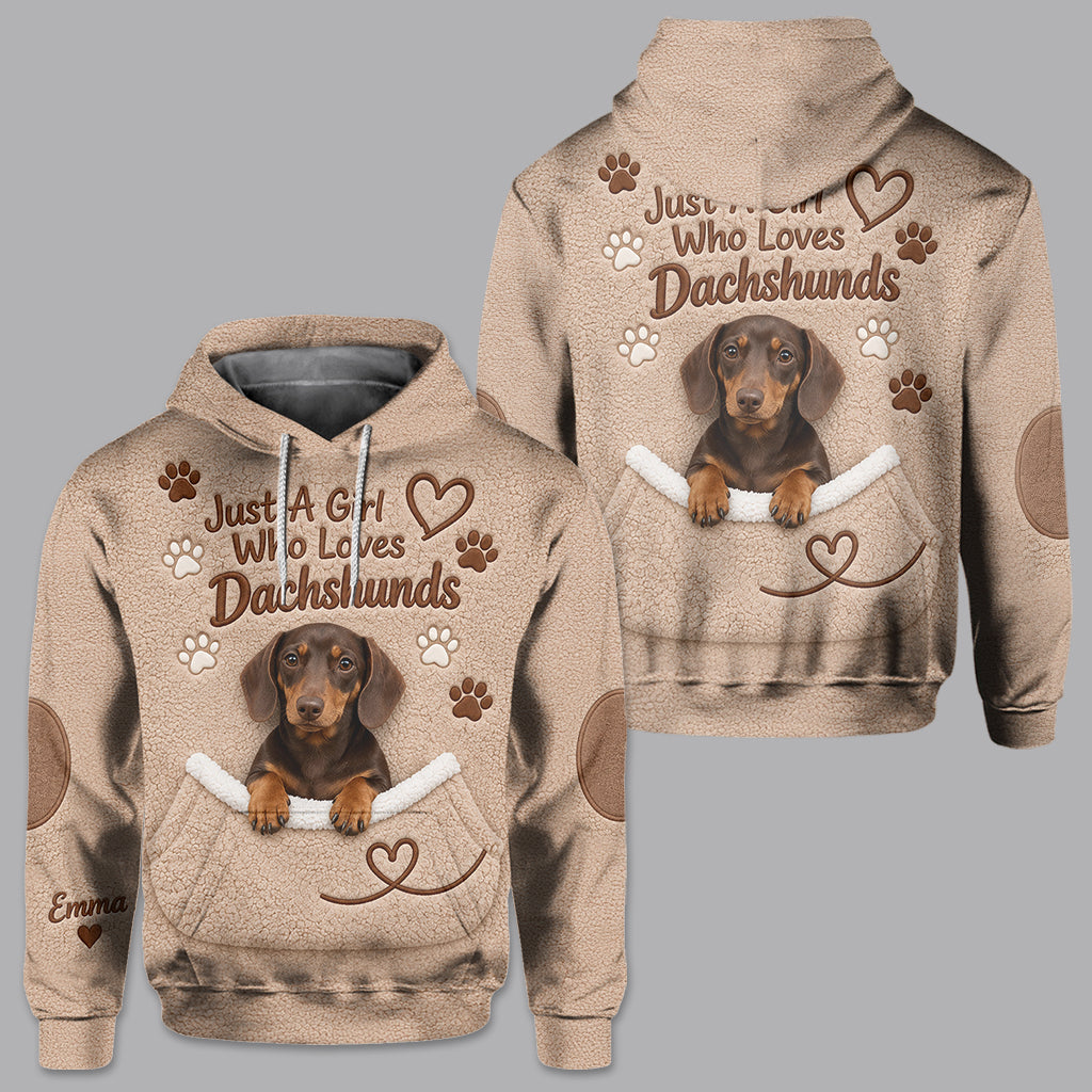 Ein Mädchen, das Hunde liebt - Personalisierter Hundepullover aus Fleece