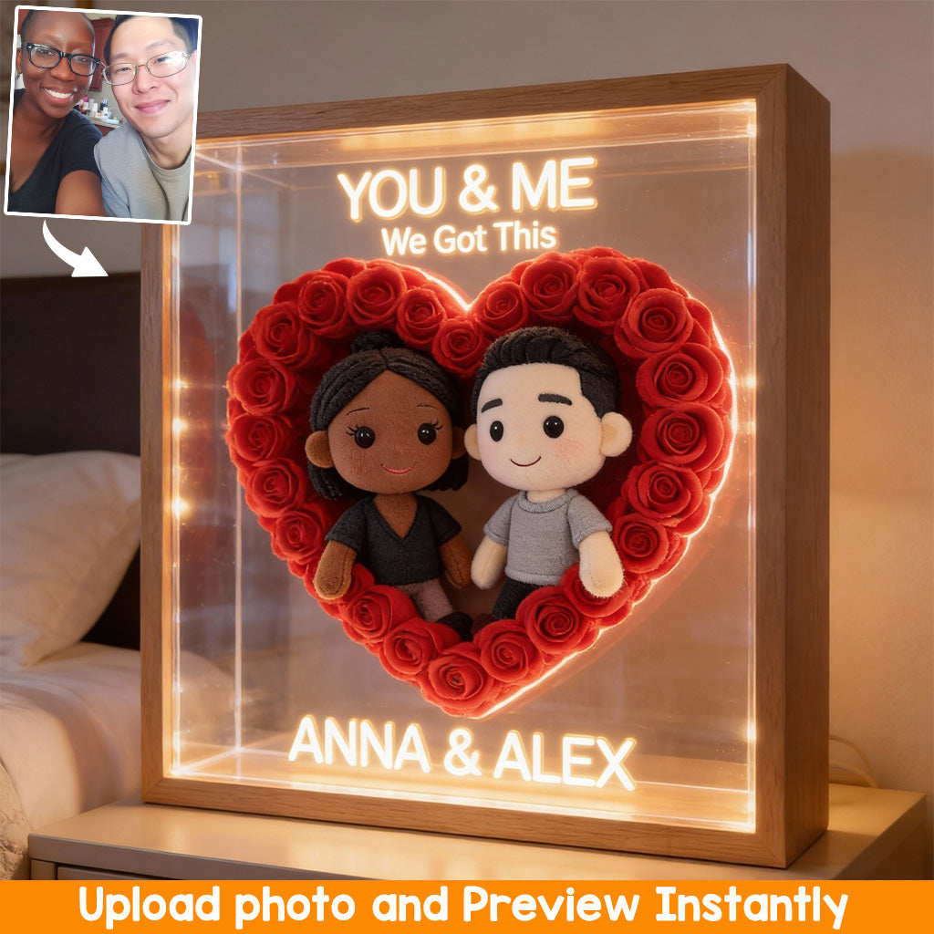 Best Valentine Gift For Her/ Him - Personalized Couple Wooden Frame LED Light