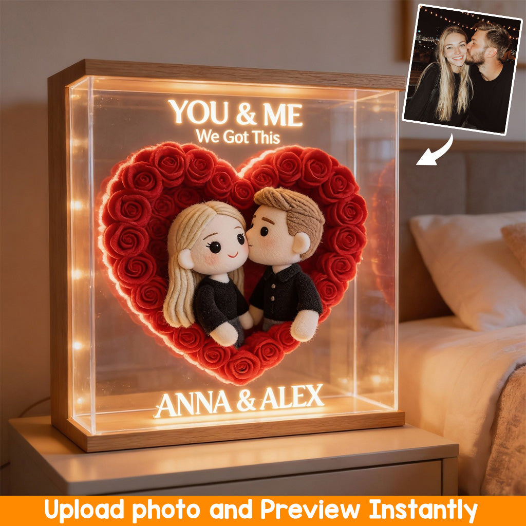 Best Valentine Gift For Her/ Him - Personalized Couple Wooden Frame LED Light