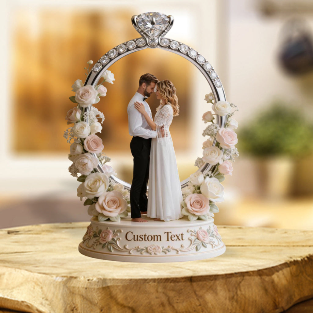 Wedding Gift, Couple Wedding Anniversary - Personalized Couple Custom Shaped Acrylic Plaque