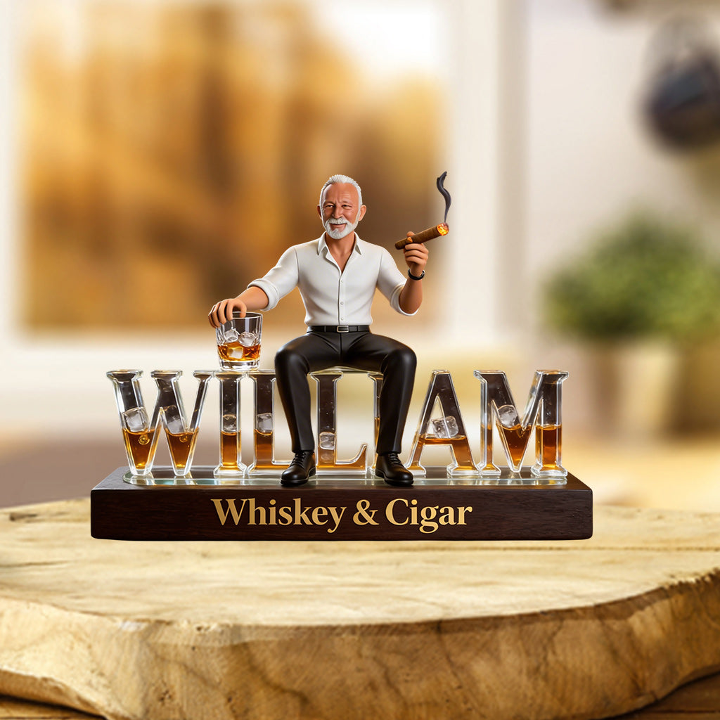 Custom Any Photo Whiskey & Cigar - Personalized Whisky Custom Shaped Acrylic Plaque