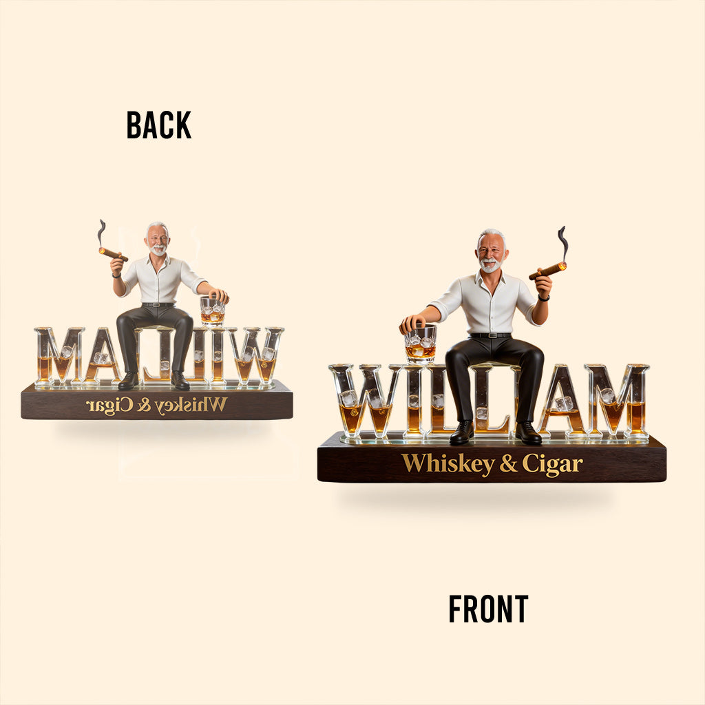 Custom Any Photo Whiskey & Cigar - Personalized Whisky Custom Shaped Acrylic Plaque