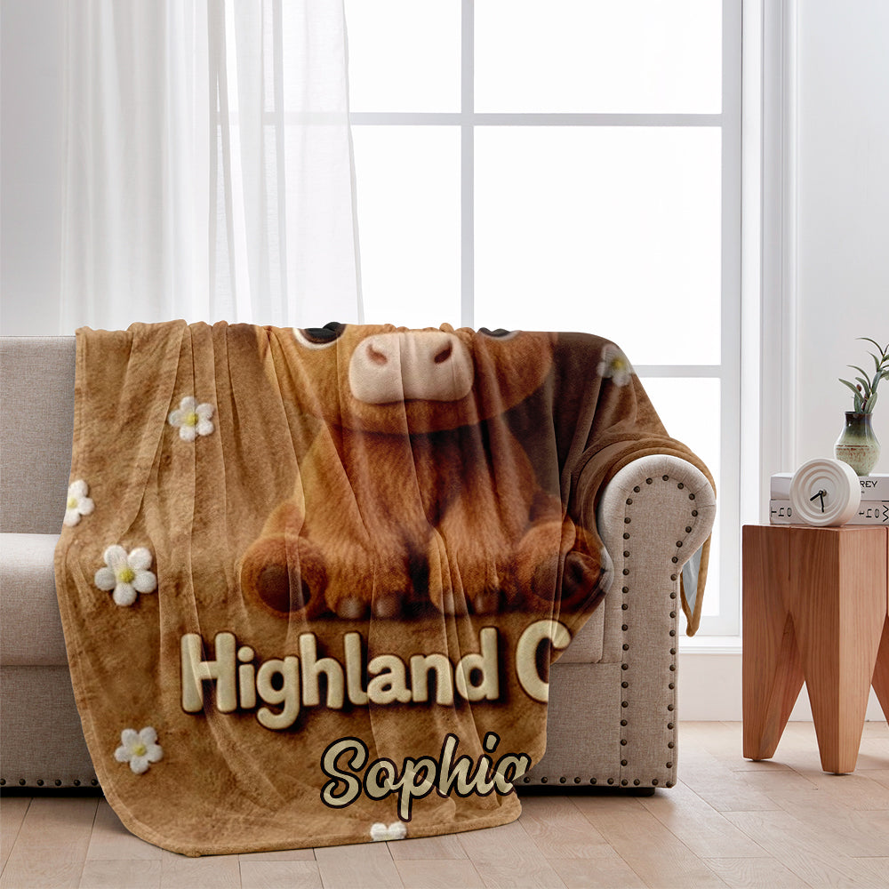 Just A Girl Who Loves Highland Cows - Personalized Highland Cow Blanket