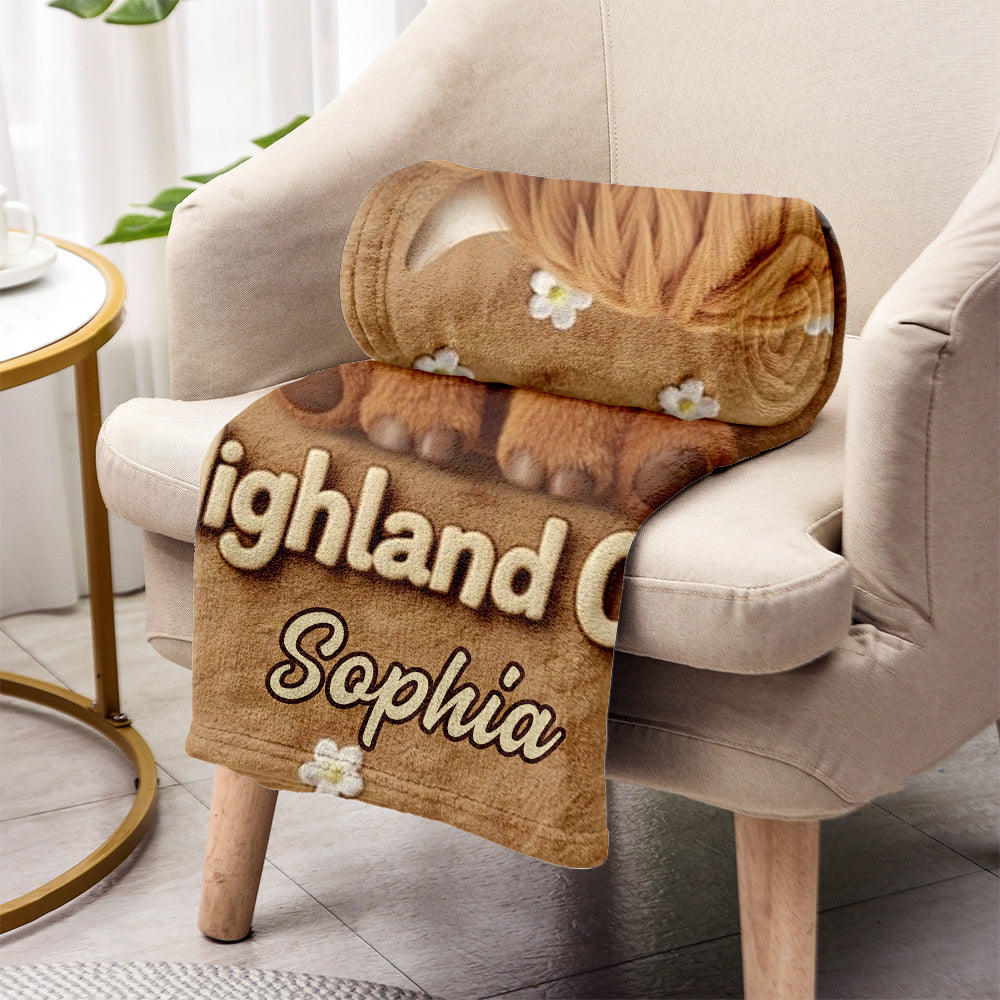Just A Girl Who Loves Highland Cows - Personalized Highland Cow Blanket