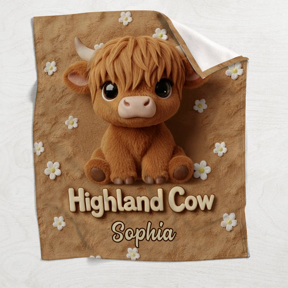 Just A Girl Who Loves Highland Cows - Personalized Highland Cow Blanket