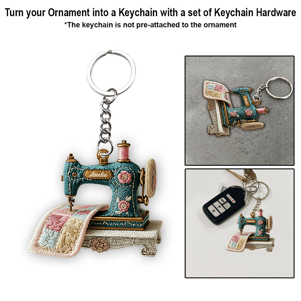 Vintage Sewing Machine - Personalized Sewing Ornament