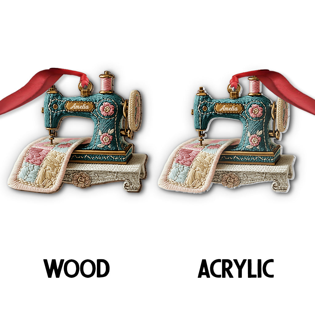 Vintage Sewing Machine - Personalized Sewing Ornament