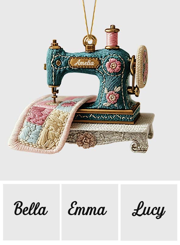 Vintage Sewing Machine - Personalized Sewing Ornament