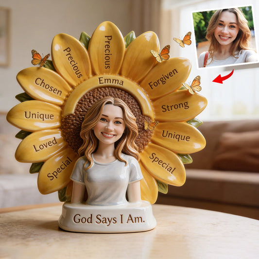 Plaque en acrylique personnalisée à partir de n'importe quelle photo « Dieu dit que je suis » - Plaque chrétienne personnalisée de forme personnalisée