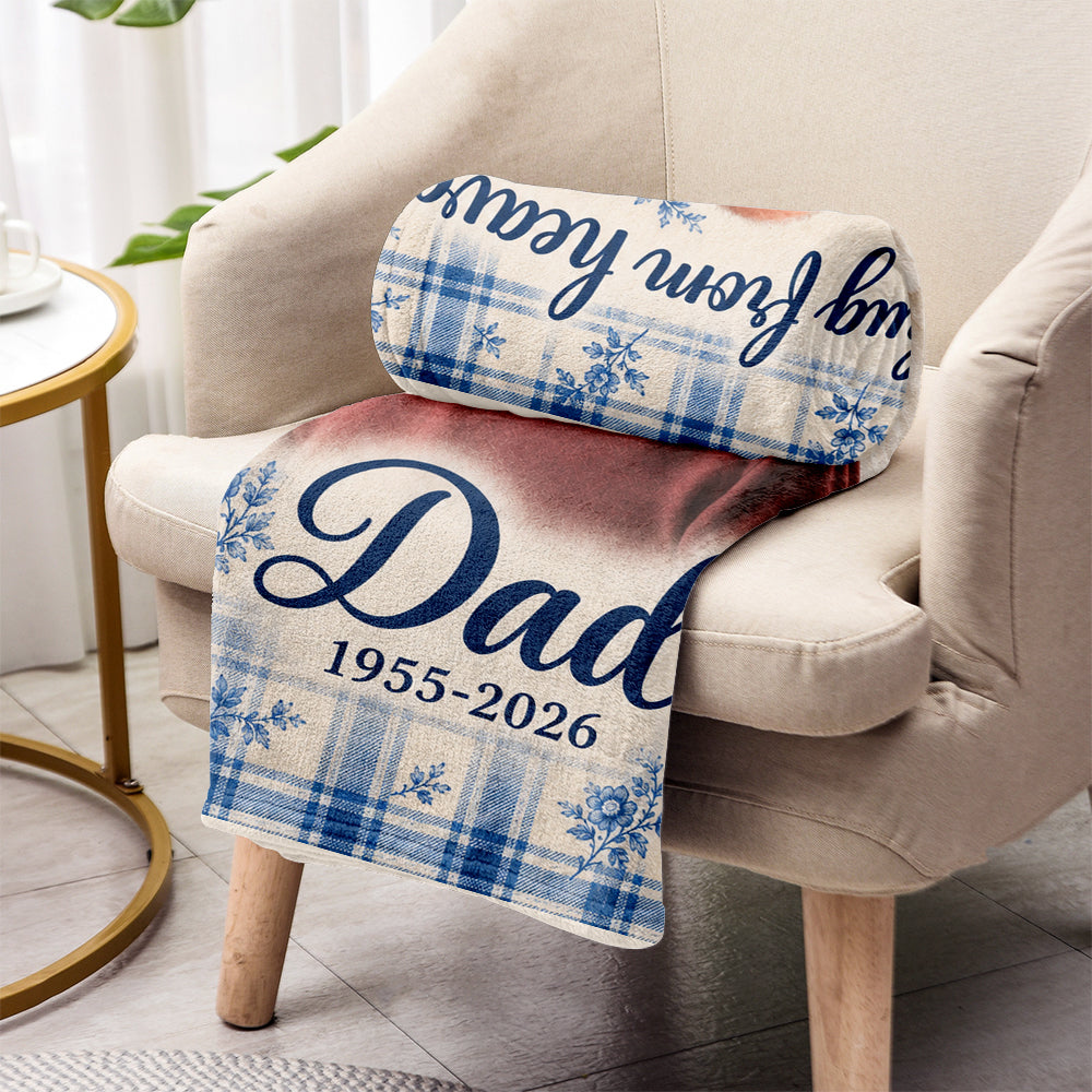 A Hug From Heaven Blue Indigo Toile De Jouy - Personalized Memorial Blanket
