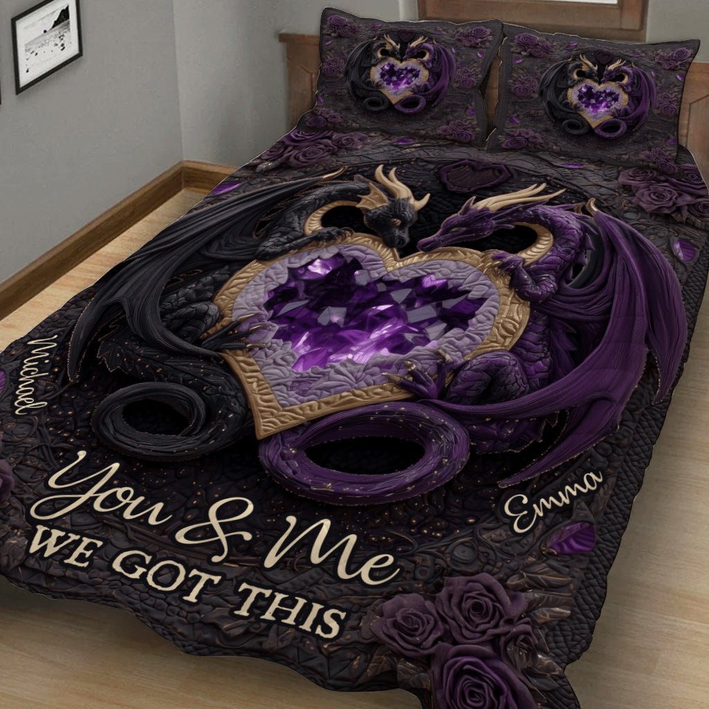 You & Me We Got This - Personalized Dragon Quilt Set