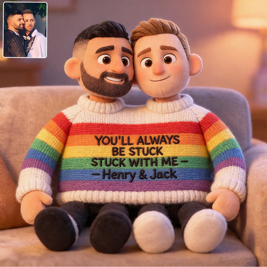 Custom Any Photo Love Is Love - Personalized LGBT Support Premium Faux Fur Pillow