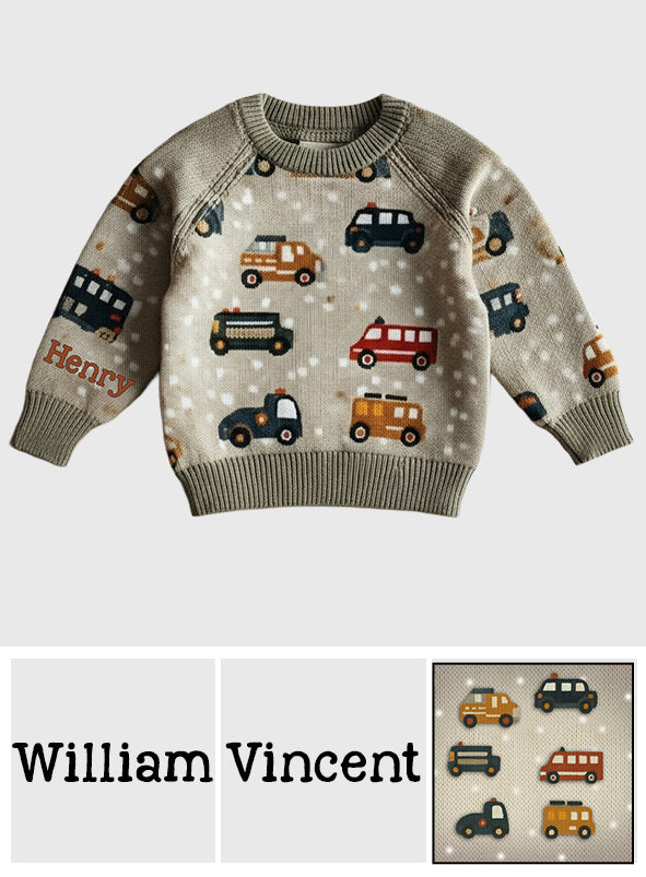 Love Cars - Personalized Kid Ugly Sweater