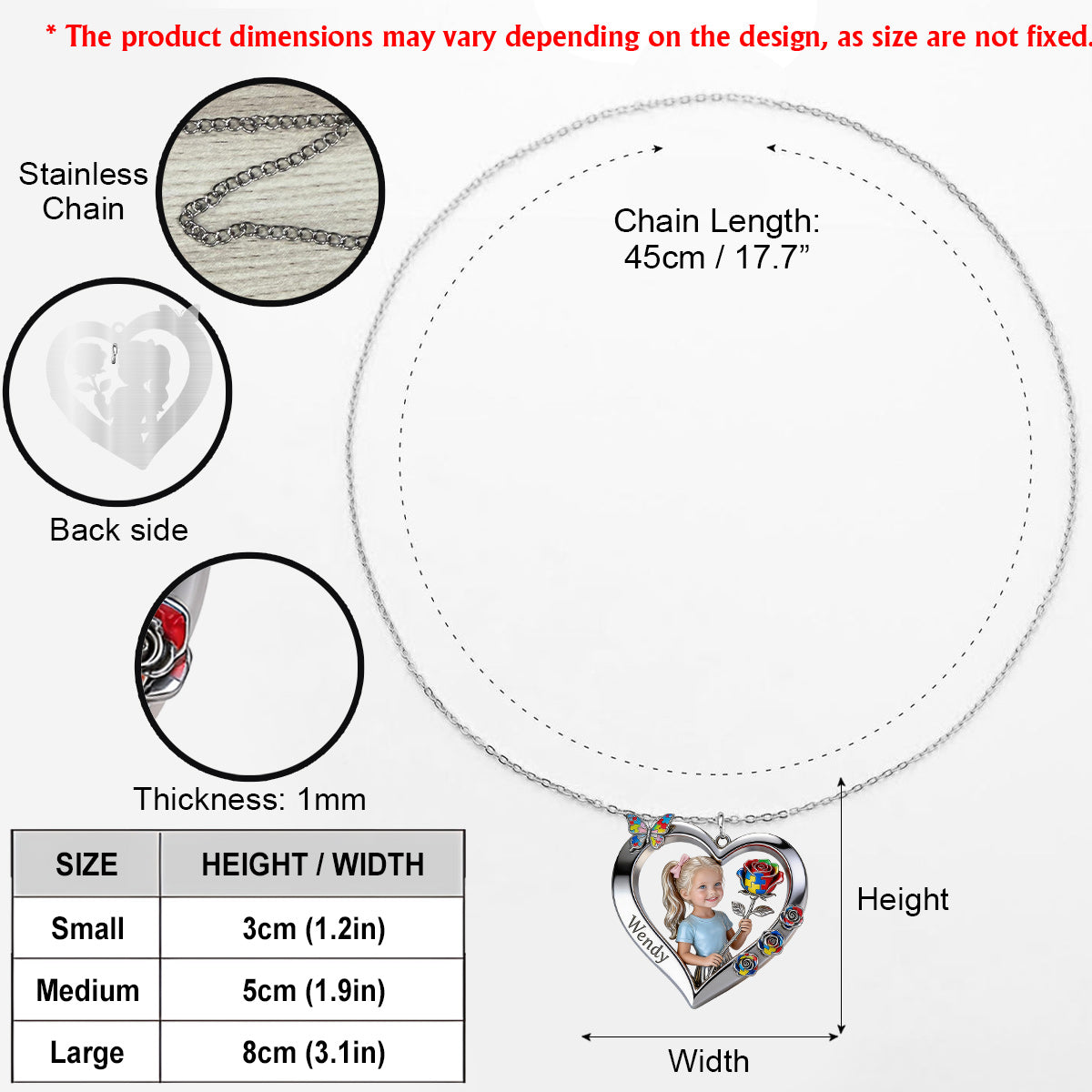 Any Photo Strong mama - Personalized Autism Awareness Shaped Metal Pendant Necklace