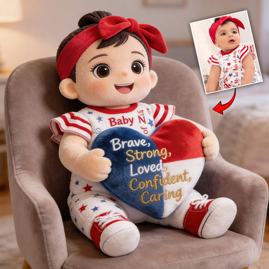 Courageux, Fort, Aimé - Cadeau d'affirmations - Coussin personnalisé en fausse fourrure pour enfant