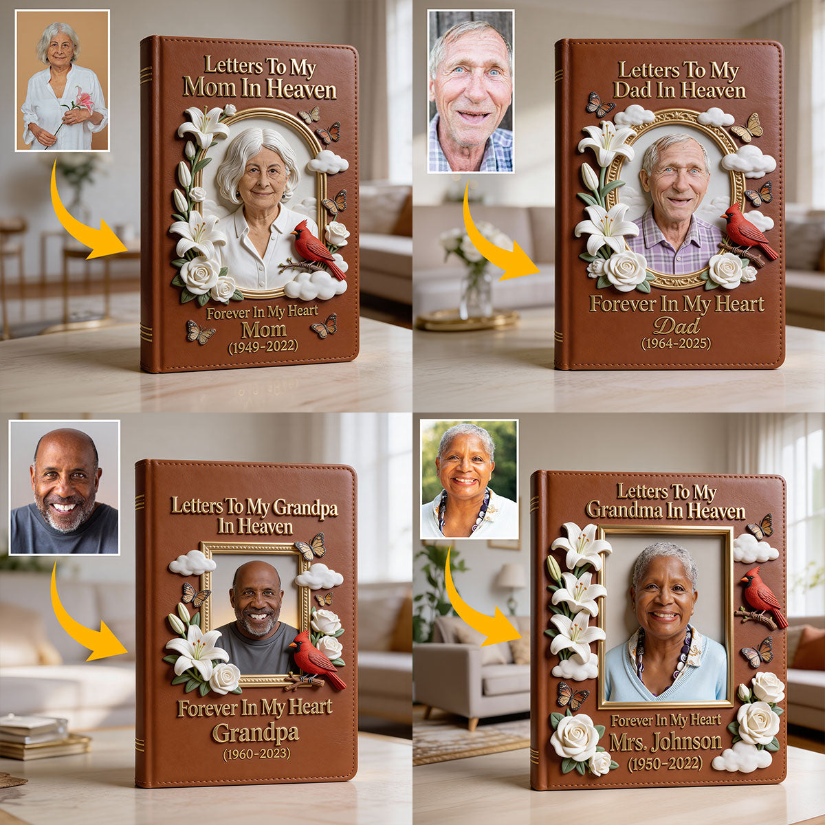 Erinnerungsgeschenk für Verstorbene – Personalisiertes Gedenk-Lederjournal