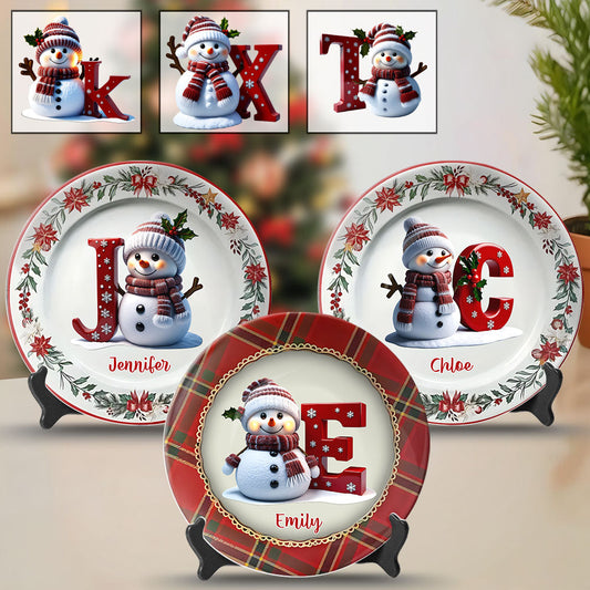 Merry Christmas - Personalized Family Ceramic Round Plate