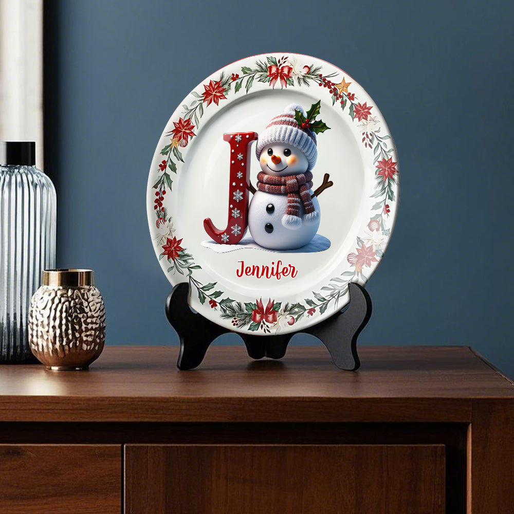 Merry Christmas - Personalized Family Ceramic Round Plate