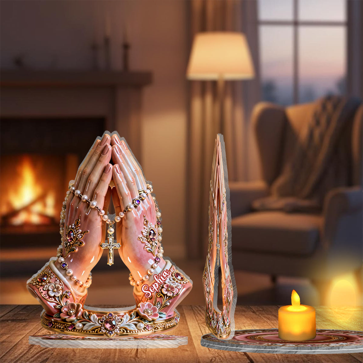 Praying Time - Personalized Christian Candle Holder Sign