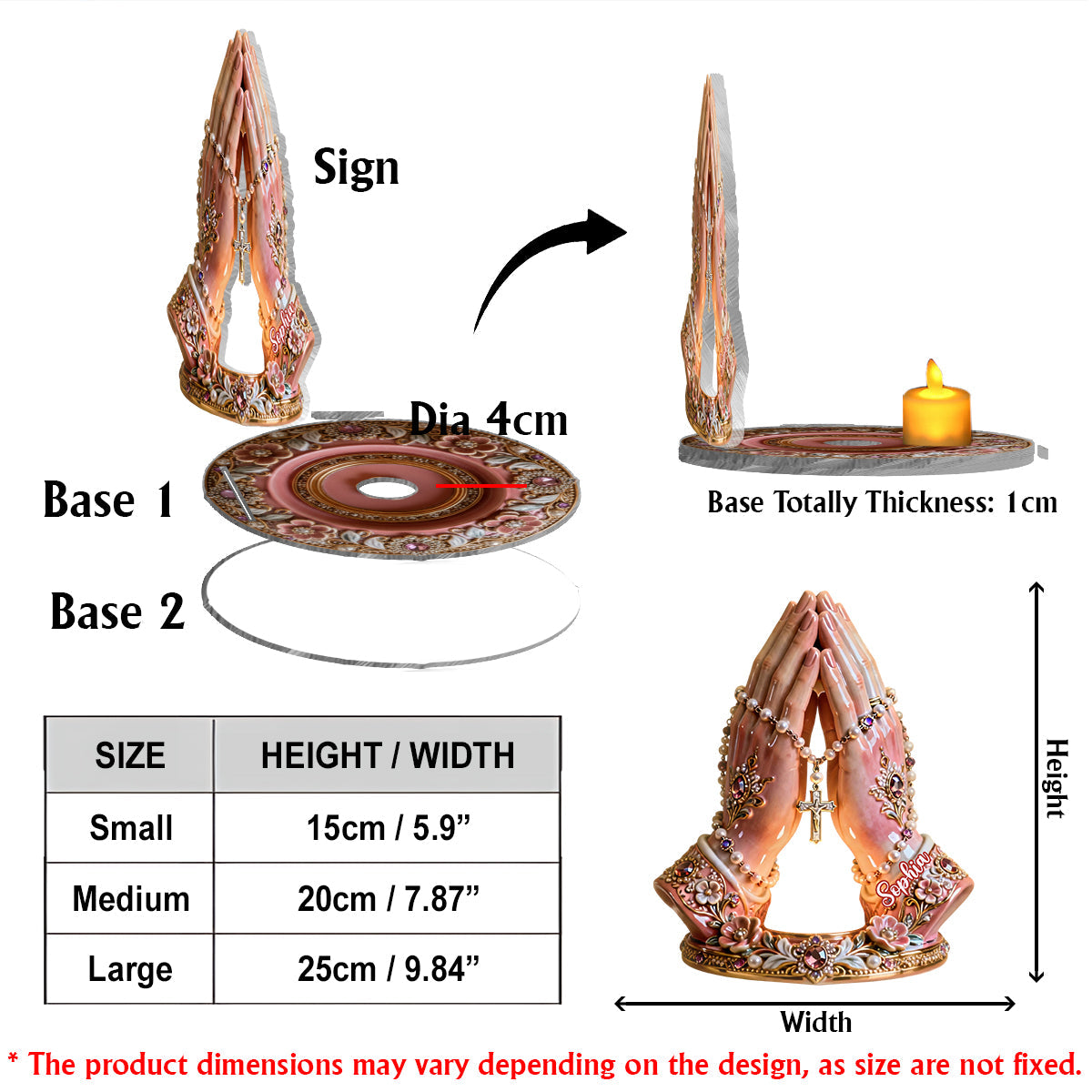 Praying Time - Personalized Christian Candle Holder Sign