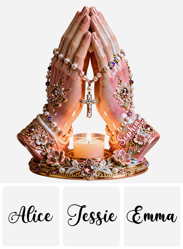 Praying Time - Personalized Christian Candle Holder Sign
