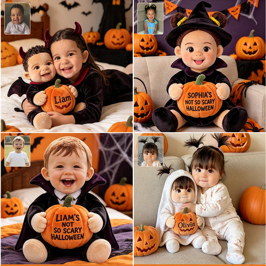 Coussin en Fausse Fourrure Personnalisé pour Enfants - Halloween