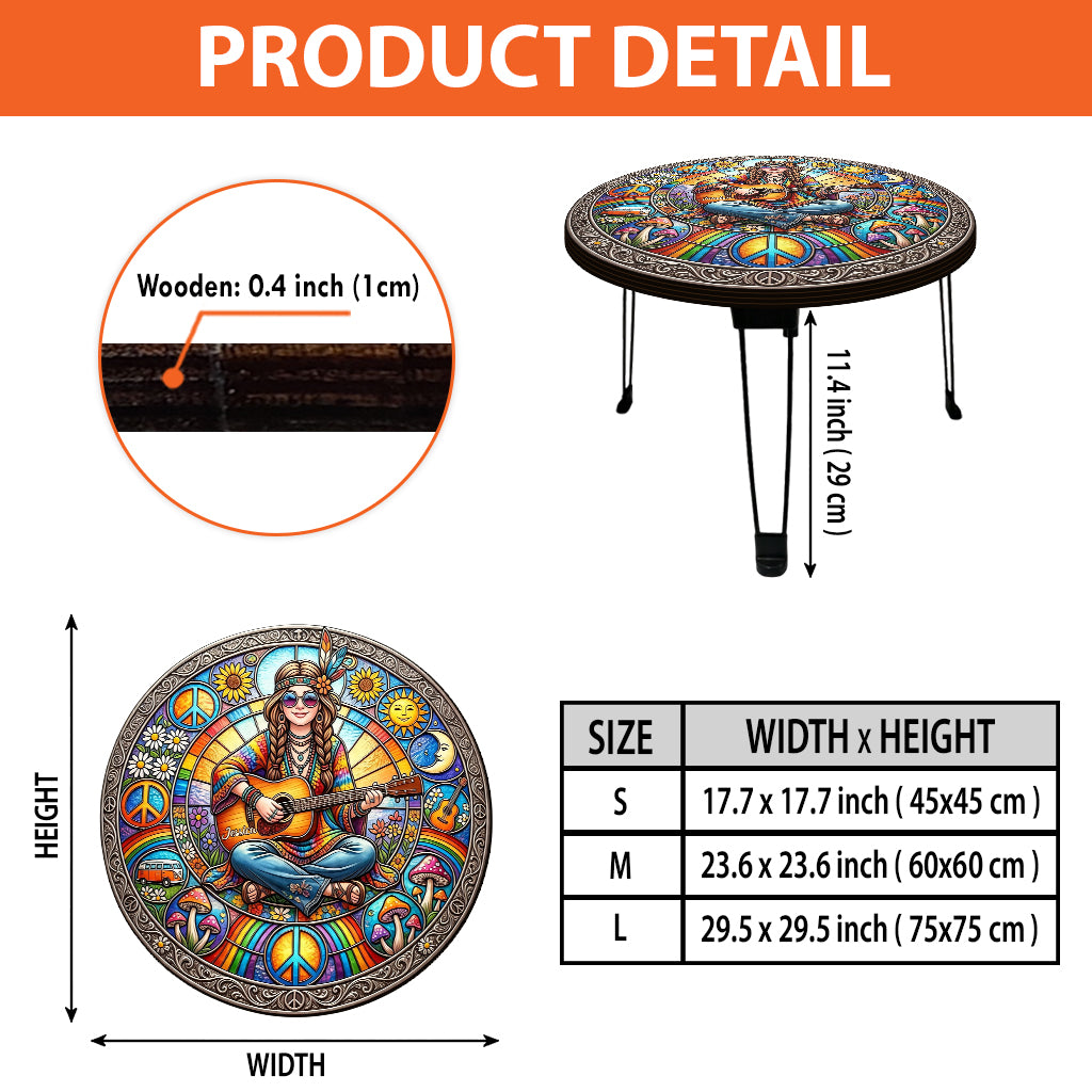 Dreamy Girl - Personalized Hippie Table Custom Shape