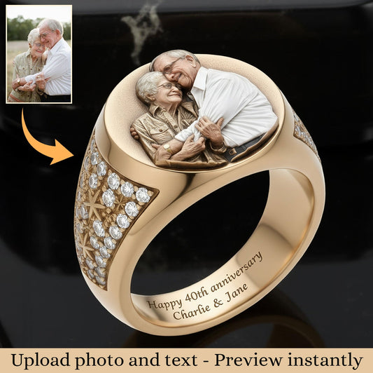 Happy Valentine's Day - Personalized Couple Signet Ring
