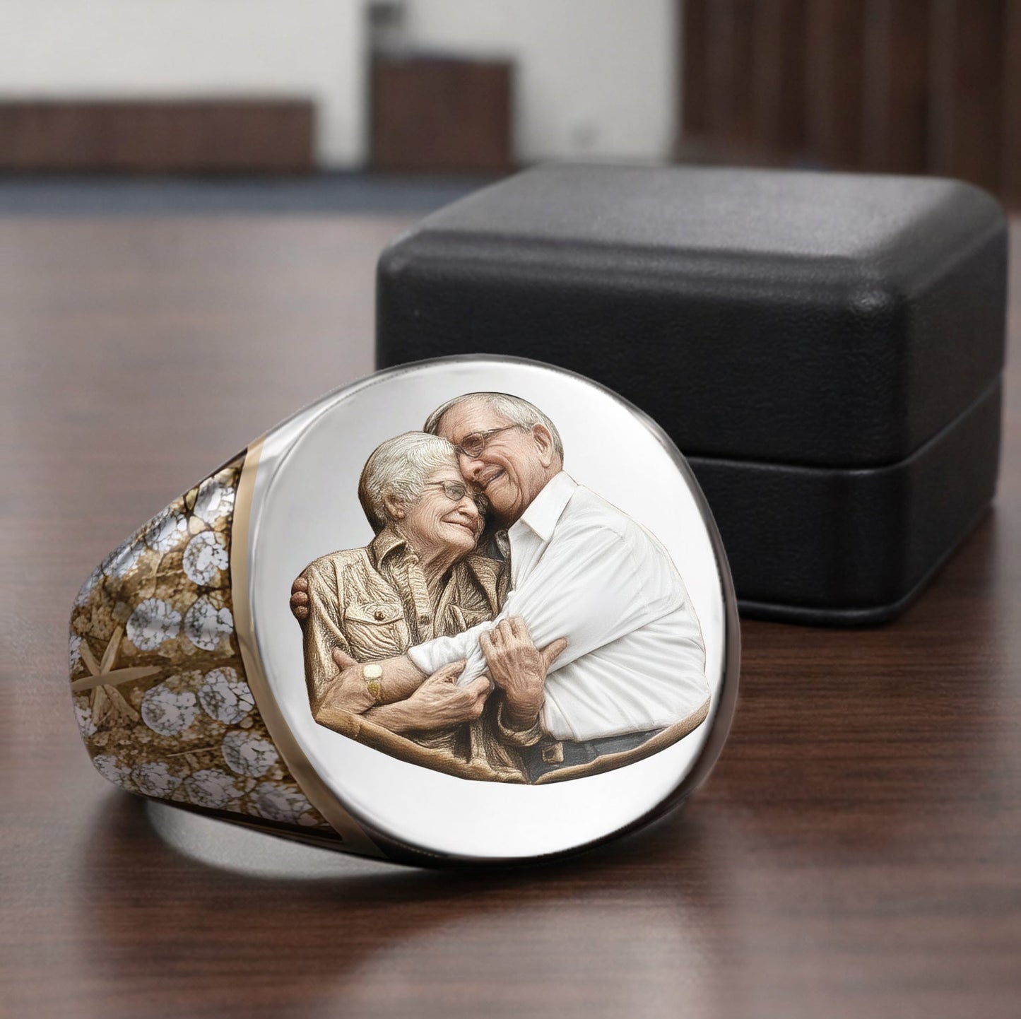 Happy Valentine's Day - Personalized Couple Signet Ring