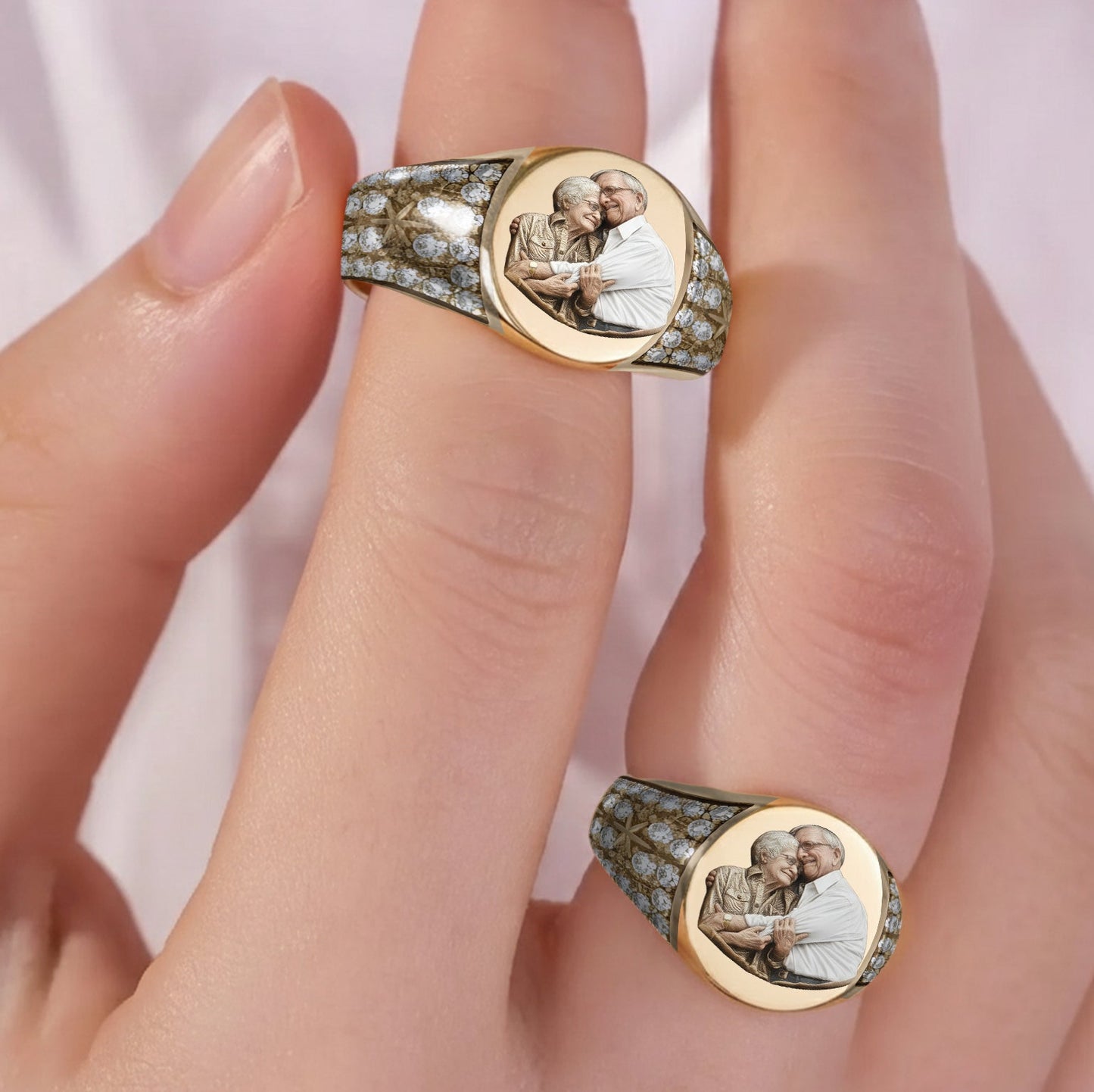 Happy Valentine's Day - Personalized Couple Signet Ring