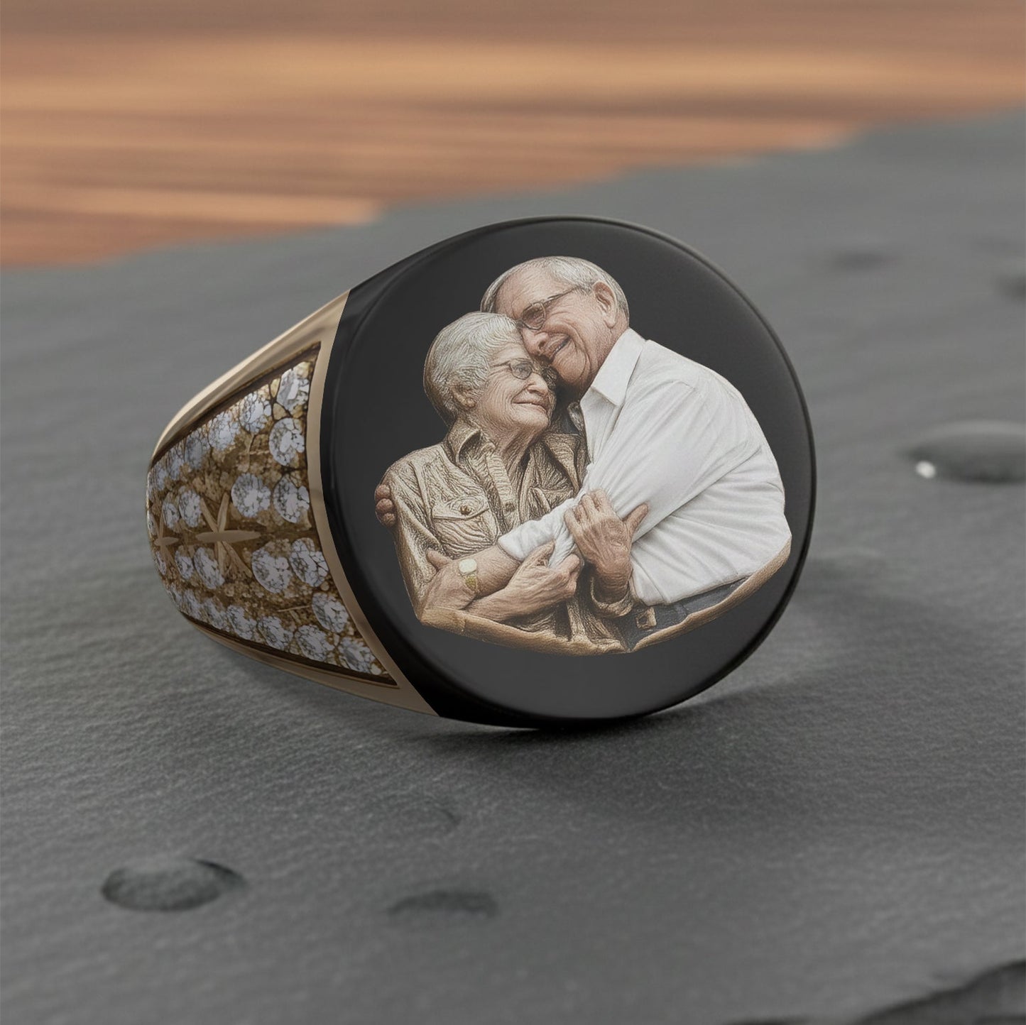 Happy Valentine's Day - Personalized Couple Signet Ring
