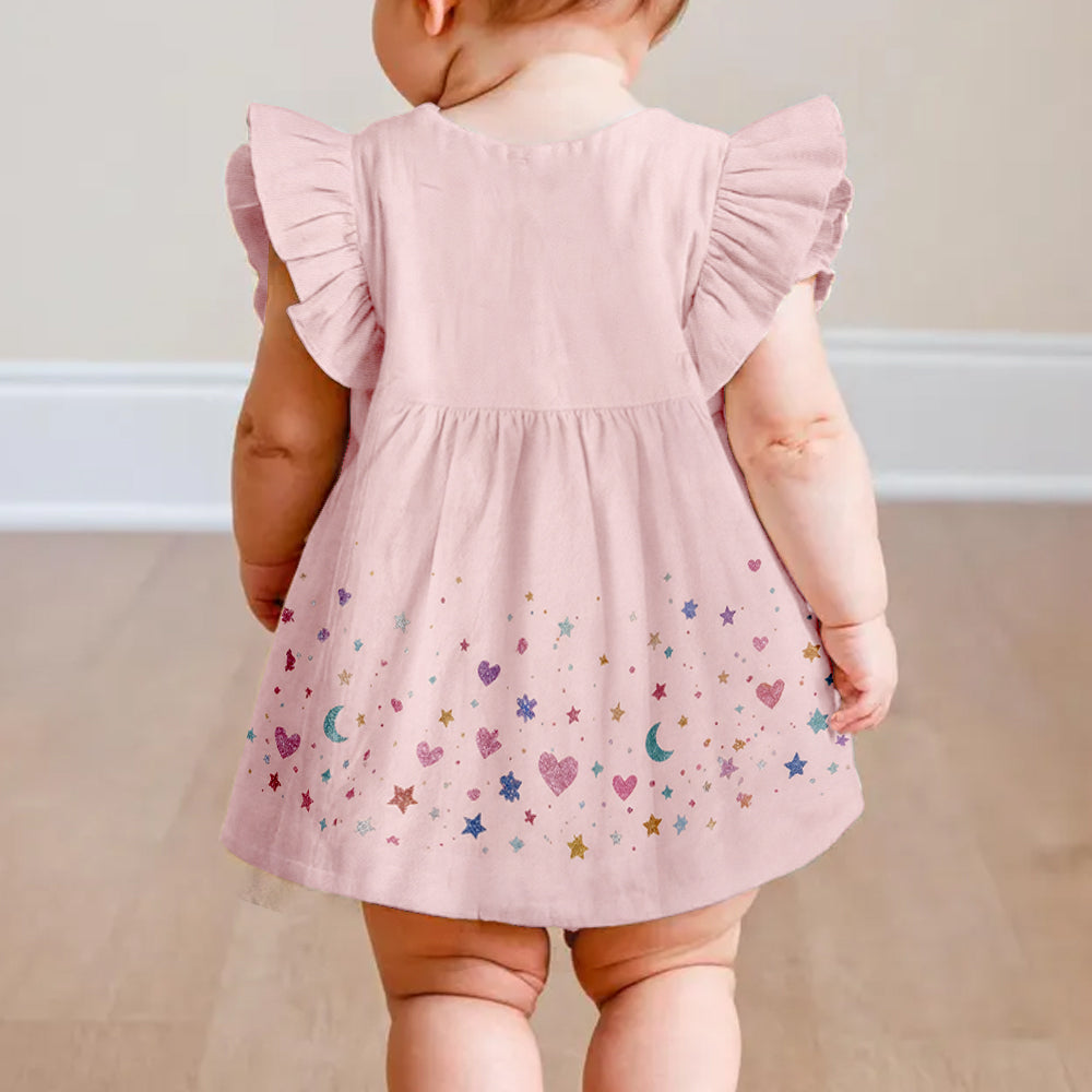 Geburtstagskleid, individuell aus jedem Foto - Personalisiertes Geburtstagskleid für Kinder mit Rüsche