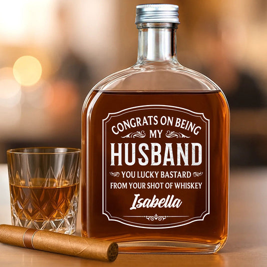 Cheers To My Amazing Husband - Personalized Couple Wine Bottle