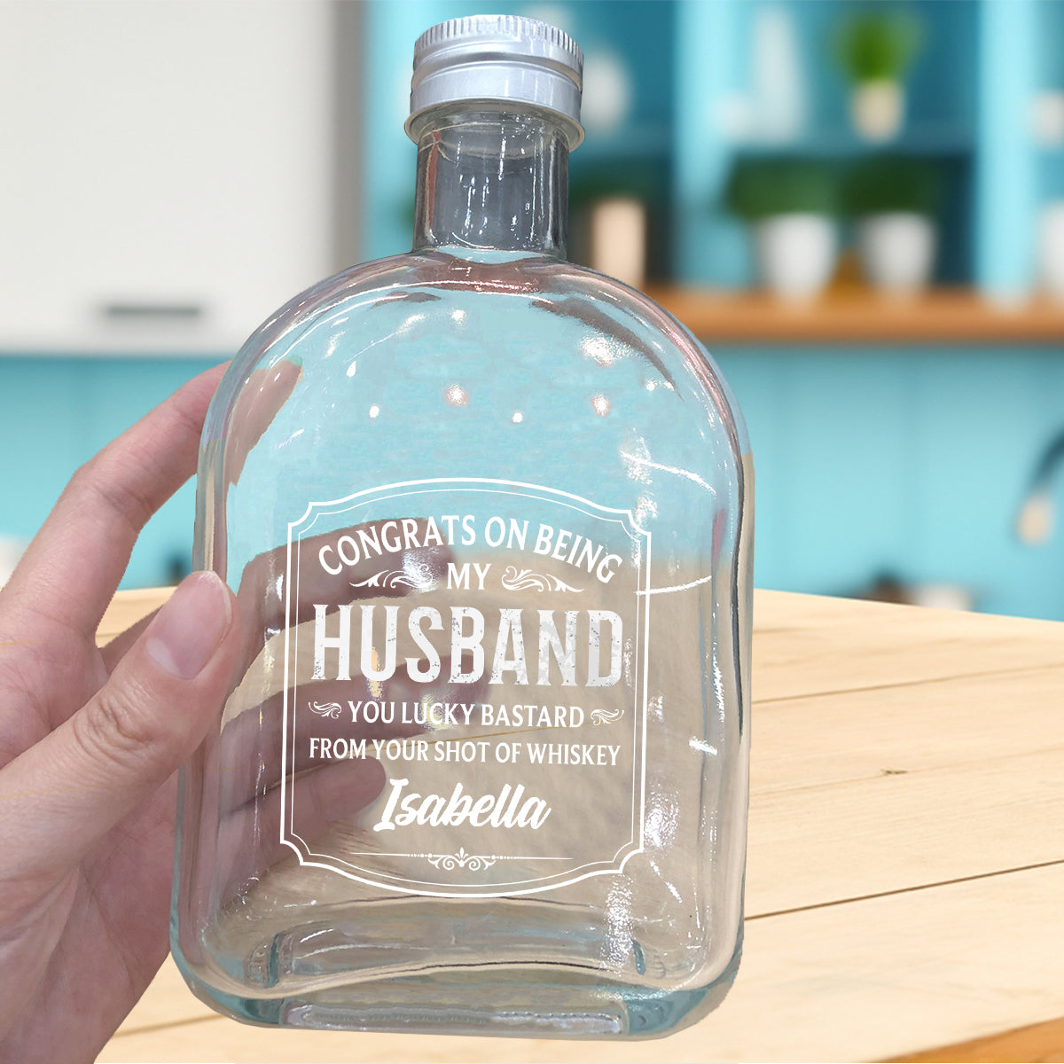 Cheers To My Amazing Husband - Personalized Couple Wine Bottle