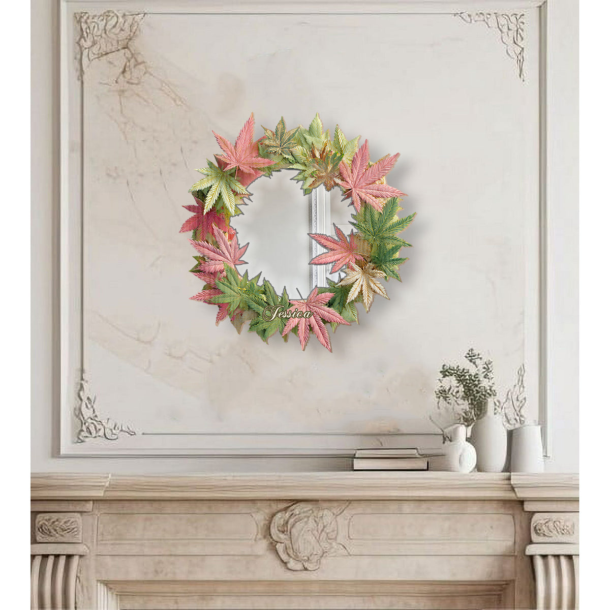 Pink Stoner Chick – Personalisierter Weed-Wandspiegel