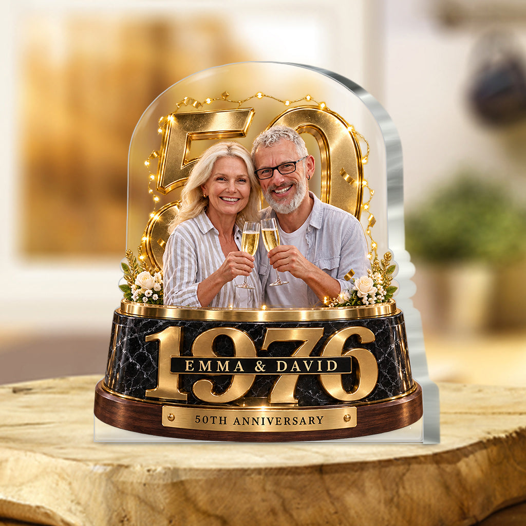Personalisierte Geschenkidee für Paare, Romantische Jubiläumsfigur für Ehemann und Ehefrau mit Namen und Datum, Freund Freundinnen Geschenk - Personalisierte Paar Acrylplakette
