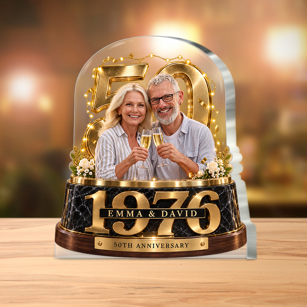 Personalisierte Geschenkidee für Paare, Romantische Jubiläumsfigur für Ehemann und Ehefrau mit Namen und Datum, Freund Freundinnen Geschenk - Personalisierte Paar Acrylplakette