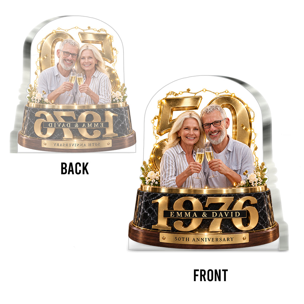 Personalisierte Geschenkidee für Paare, Romantische Jubiläumsfigur für Ehemann und Ehefrau mit Namen und Datum, Freund Freundinnen Geschenk - Personalisierte Paar Acrylplakette