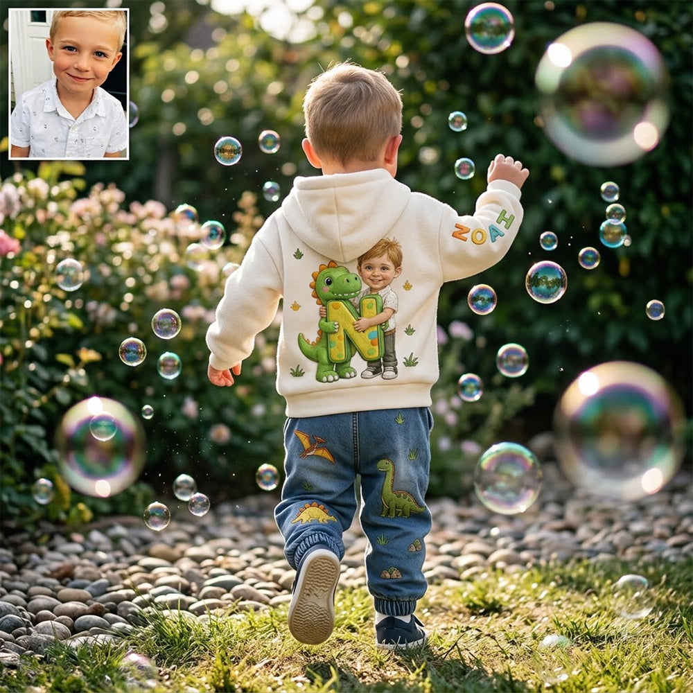 Any Photo, Any Theme Alphabet - Personalized Kid Kid Hoodie & Kid Jogger Sweatpants
