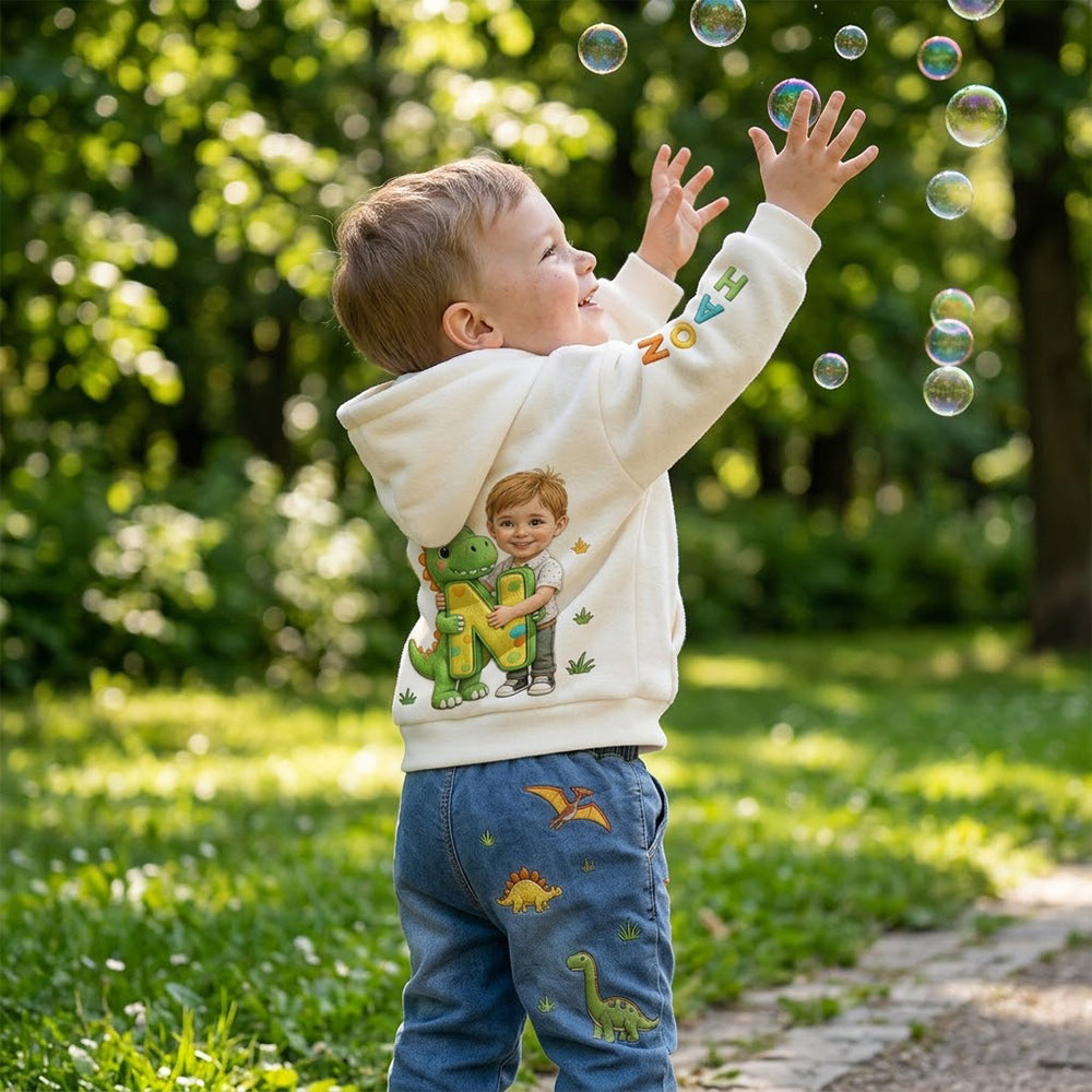 Any Photo, Any Theme Alphabet - Personalized Kid Kid Hoodie & Kid Jogger Sweatpants