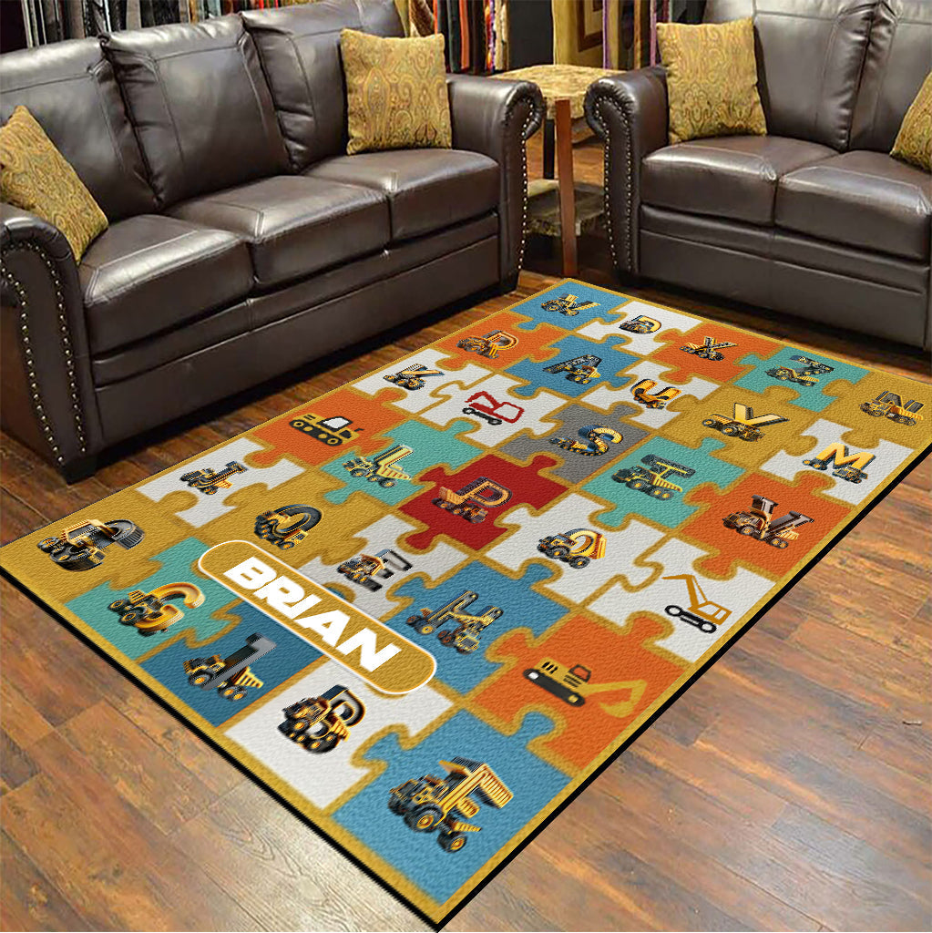 Alphabet Contruction - Personalized Kid Rug