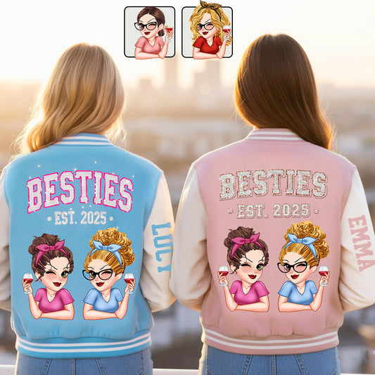 Besties Forever - Personalized Bestie Varsity Jacket