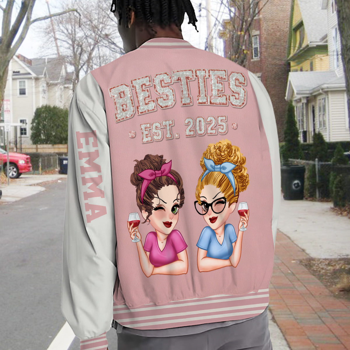 Besties Forever - Personalized Bestie Varsity Jacket