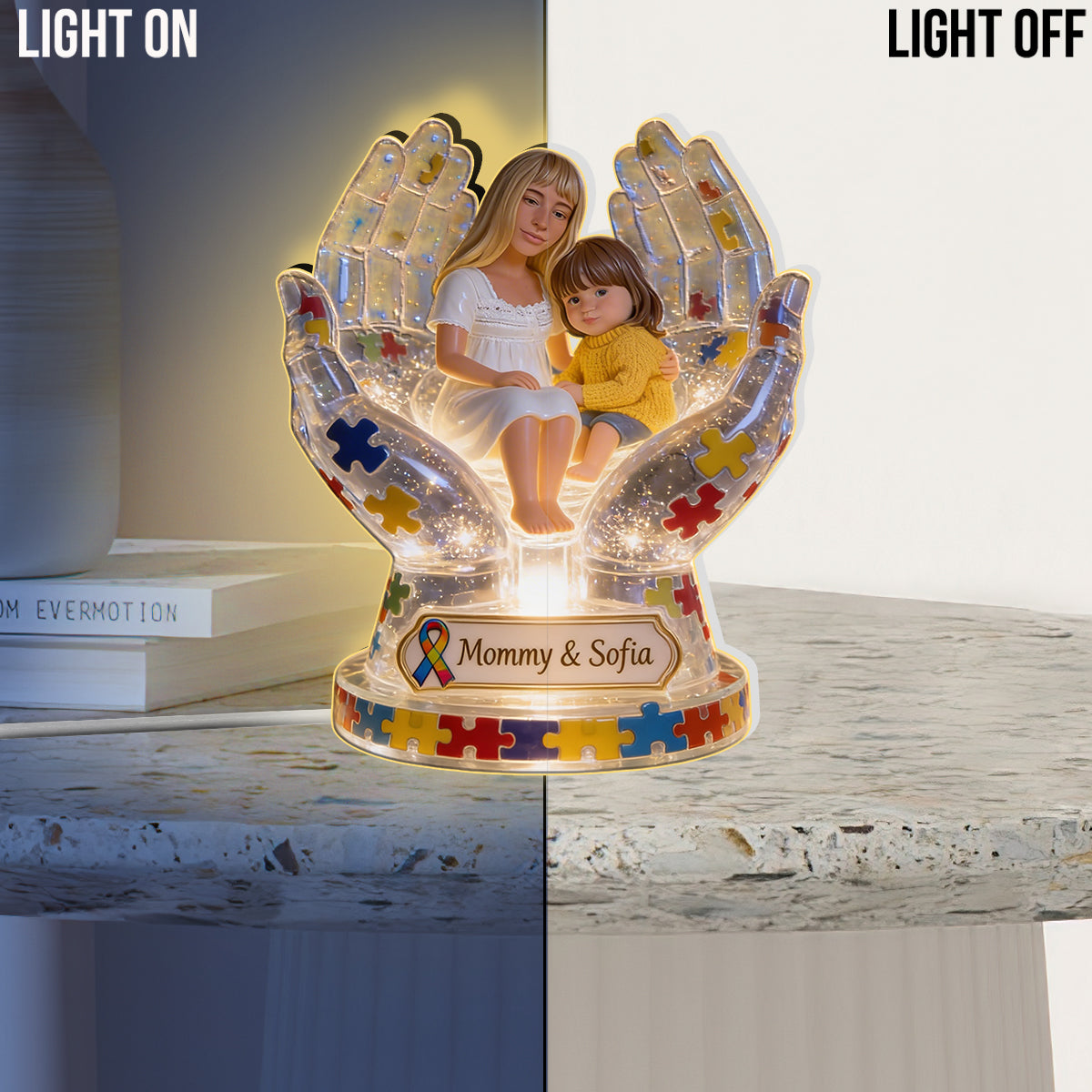 Autism Mom - Personalized Autism Awareness Acrylic LED Night Light