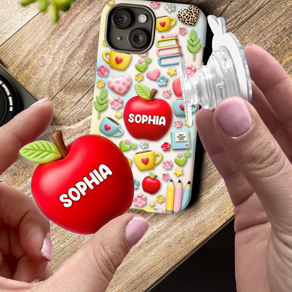 Meilleur professeur du monde - Coque de téléphone et support de téléphone personnalisés avec impression intégrale - Meilleur professeur